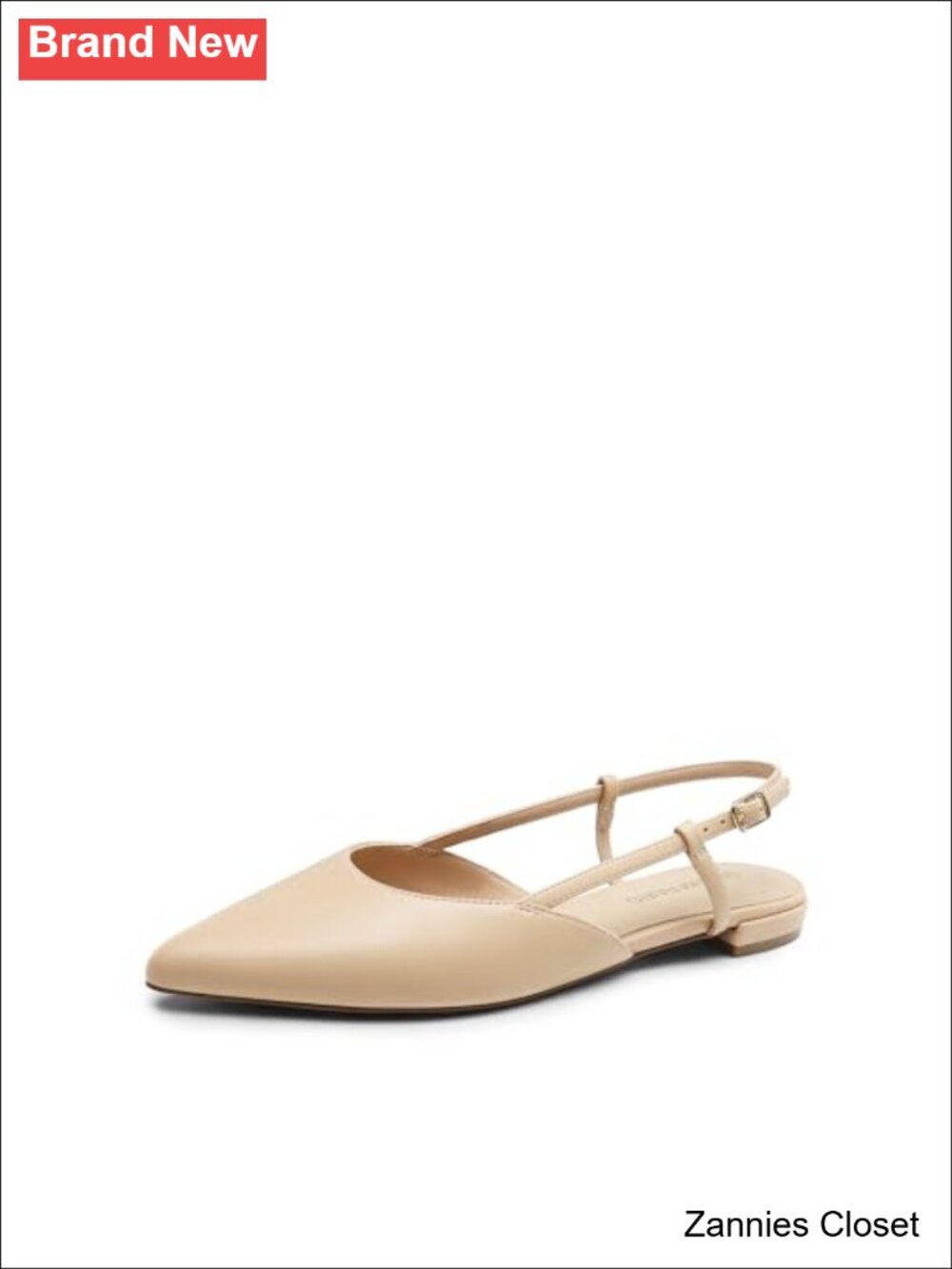 ✨ DREAM PAIRS Women's Slingback Pointed Toe Ballet Flats Faux Leather Business